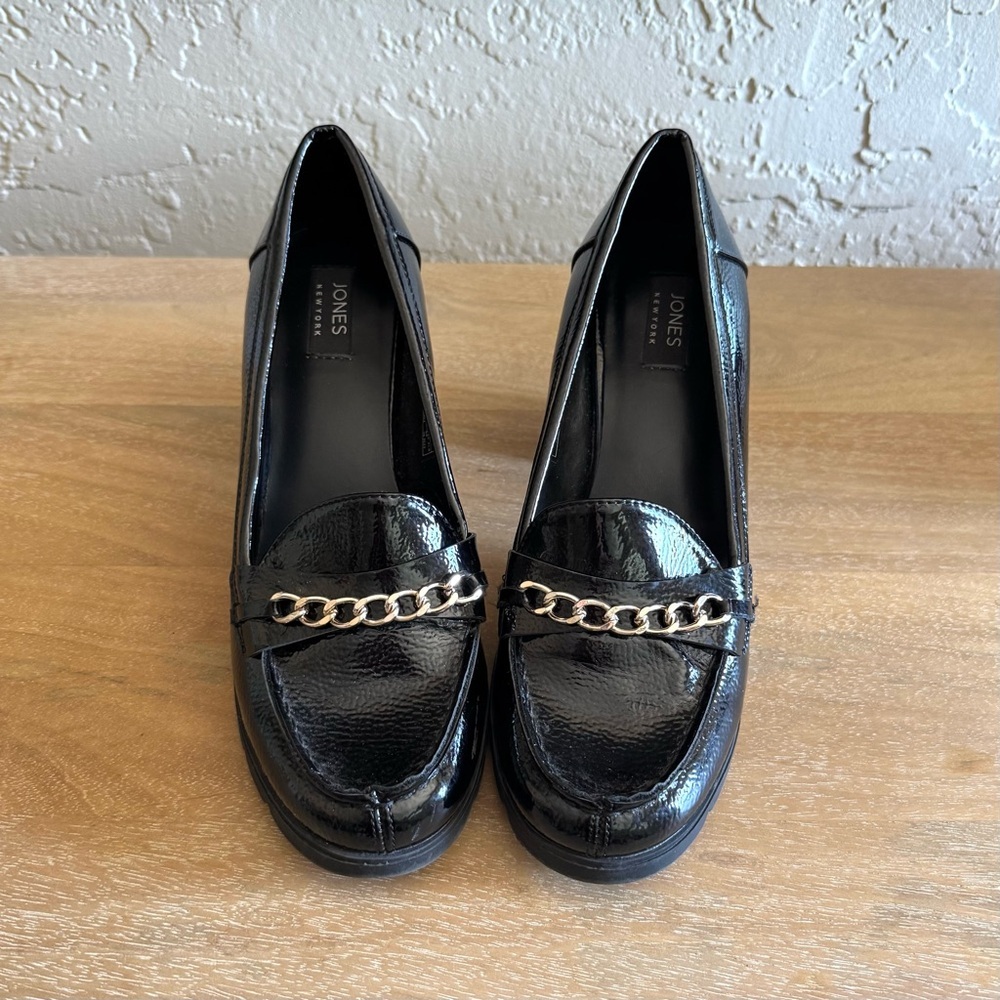 Jones New York Cypress Y2K High Stacked Penny Loafers in Black - Picture 2 of 7